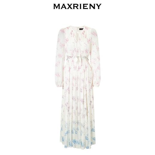 玛克门店发货：古优雅兰花渐变印花连衣裙2024(货号:MC85DR059) 商品图3