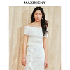 MAXRIENY浪漫复古风网纱上衣2024夏季新款水晶吊珠一字肩套头针织(货号:MS85SW033) 商品缩略图2