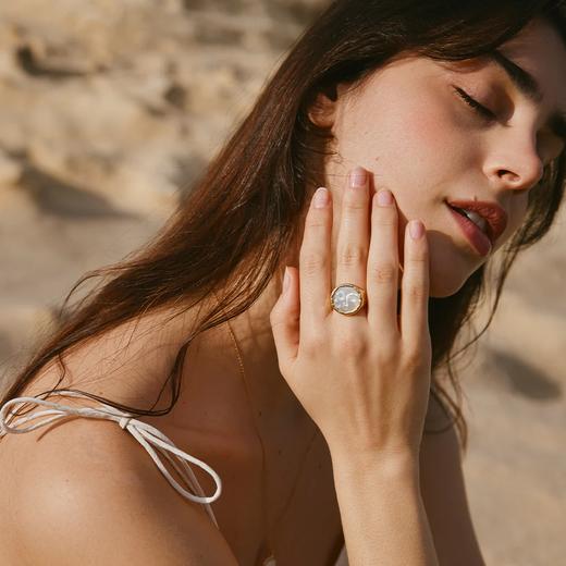 在途4周到｜Agapee-Hëna-24K镀金 贝母 戒指［法国设计师］ 商品图2