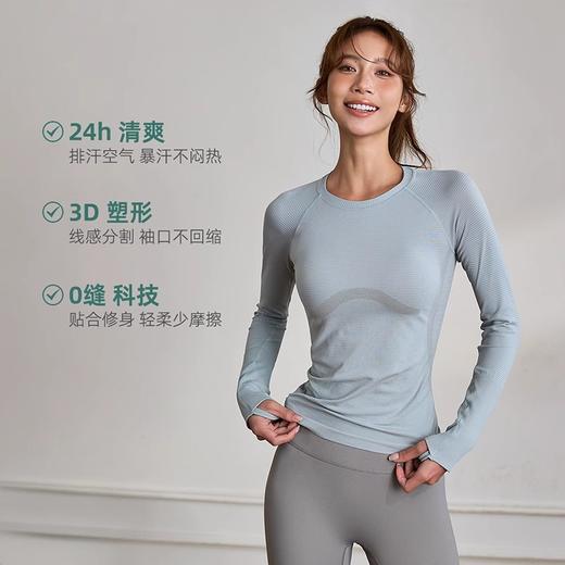 跃牌【美西西系列】春夏款修身圆领速干瑜伽服亮光跑步训练透气健身服长袖CX-2506 商品图1