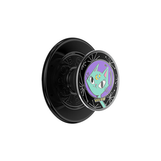 1【太空梦游记】月猫宇航员·MagSafe圆啪嗒 MAGSAFE磁吸手机气囊支架 Round圆啪嗒系列 黑色 猫 卡通 商品图0