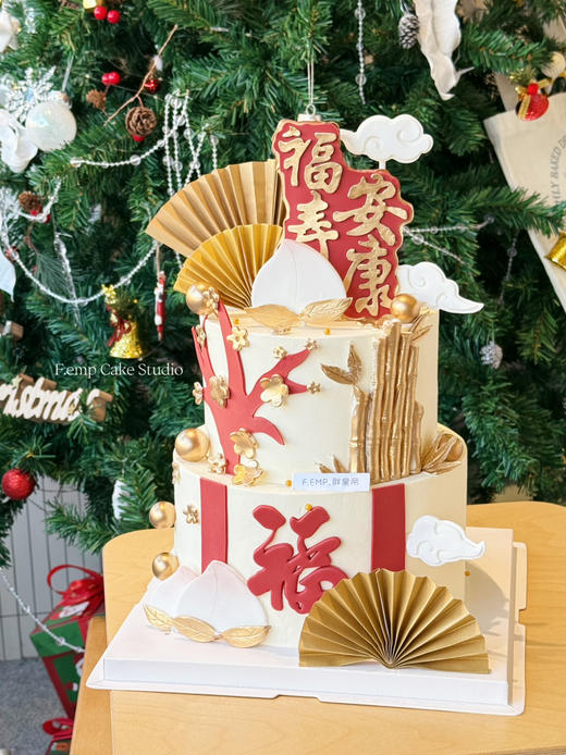 双层福寿安康蛋糕 商品图0