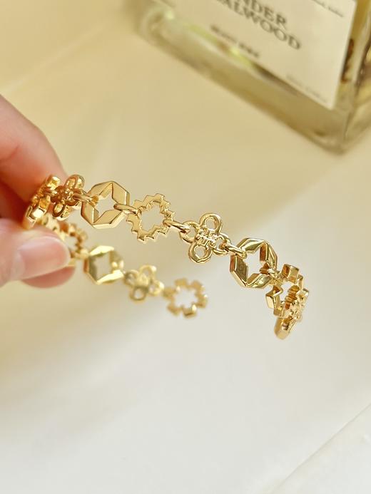 清仓.裸包装！纯原！汤丽柏琦 kira四叶草多图案开口手镯  材质黄铜镀金 商品图2