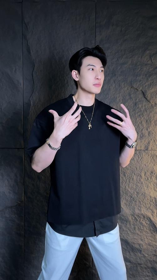 38698春夏新款时尚个性韩版纯色拼接圆领假两件短袖T恤潮流ins百搭上衣 商品图0