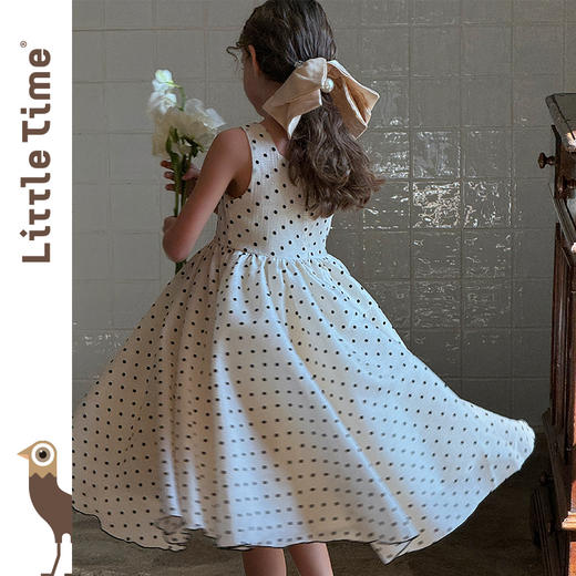 Littletime女童连衣裙春夏儿童法式复古气质公主裙中大童吊带长裙 商品图3