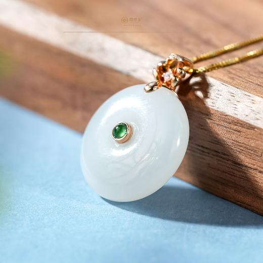 【一口价】【翠瑛映韵】金镶玉平安吊坠 商品图1