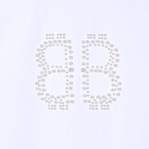 35030夏季新款时尚个性美式珠子字母纯色圆领短袖T恤百搭潮流简约上衣 商品图3
