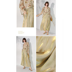 COCOBELLA[流光幻彩]奢感人丝半身裙气质通勤遮胯长裙HS0047-2