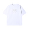 35030夏季新款时尚个性美式珠子字母纯色圆领短袖T恤百搭潮流简约上衣 商品缩略图1