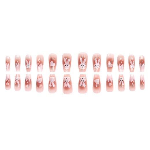 24片兔子款美甲片 假指甲 腮红甜美温柔高级感简约大方 A709穿戴甲 商品图4