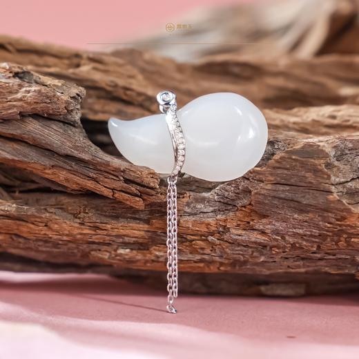 新疆国玉盟世玉【玉润福禄】金镶玉吊坠【带证书·顺丰物流】 商品图1