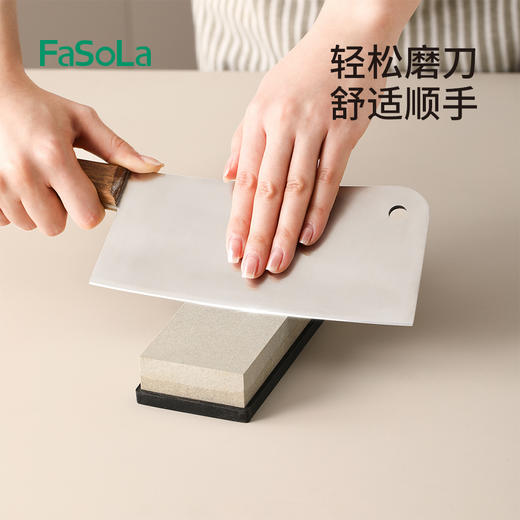 磨刀石家用菜刀厨房开刃双面粗细快速磨刀神器厨师专用棕刚玉磨刀器 商品图7