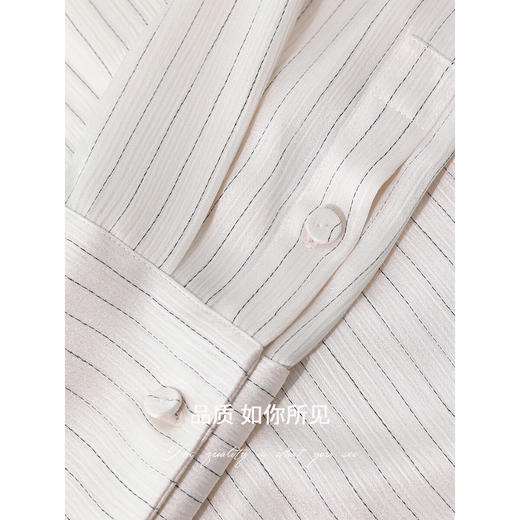 COCOBELLA商务休闲肌理缎面春夏条纹衬衫高智通勤衬衣SR7061 商品图3