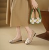 西村名物2025年春季新款舒适平底花瓣配饰百搭低跟单鞋X25AE14631 商品缩略图0