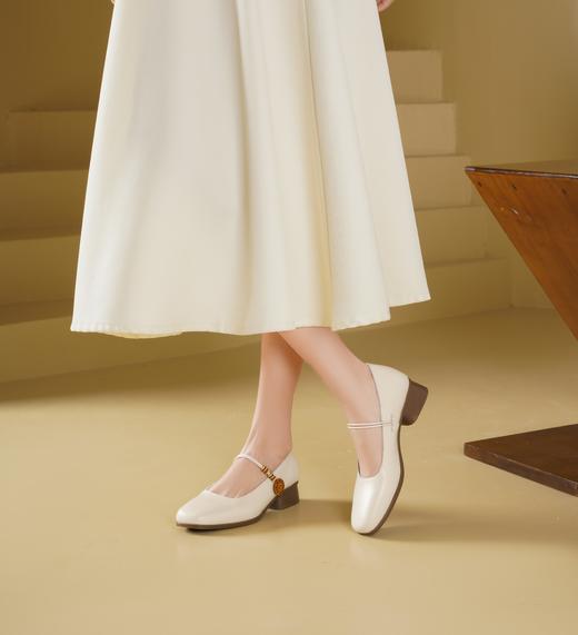 西村名物2025年春季新款舒适平底复古百搭低跟玛丽珍单鞋X25AE14251 商品图5