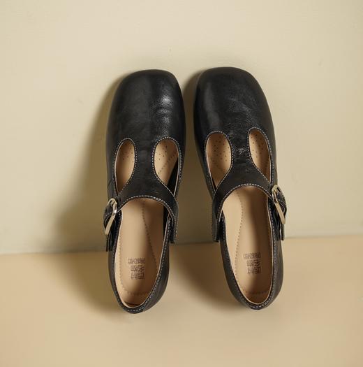 西村名物2025年春季新款舒适平底复古百搭低跟玛丽珍单鞋X25AM14611 商品图6