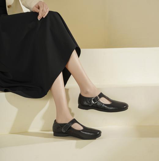 西村名物2025年春季新款舒适平底复古百搭低跟玛丽珍单鞋X25AM14611 商品图1