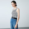 EITIE爱特爱夏新款经典黑白条纹时尚休闲显瘦百搭针织背心7701410 商品缩略图4