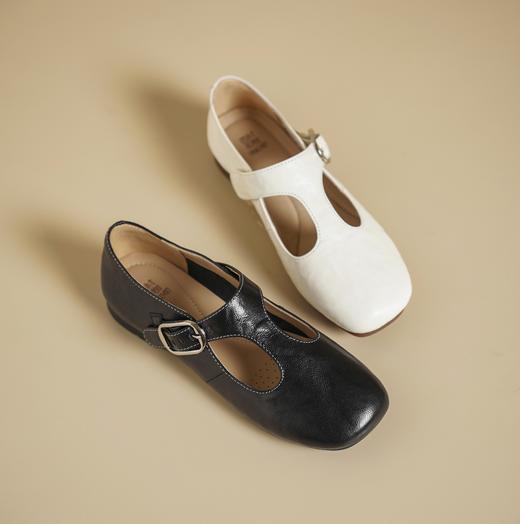 西村名物2025年春季新款舒适平底复古百搭低跟玛丽珍单鞋X25AM14611 商品图0