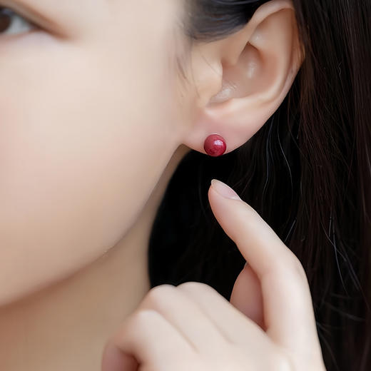 紫金砂朱砂耳饰，耳钉 商品图3