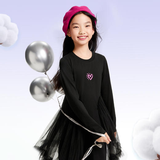 女童SORONA长袖连衣裙春季新款安奈儿童装EG513021 商品图2