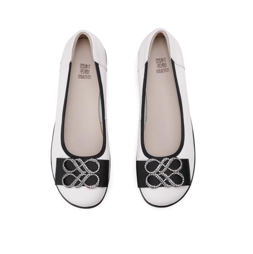 西村名物2025年春季新款舒适平底复古百搭低跟单鞋X25AE14581 商品图6