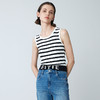 EITIE爱特爱夏新款经典黑白条纹时尚休闲显瘦百搭针织背心7701410 商品缩略图3