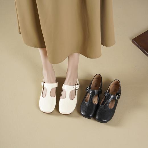 西村名物2025年春季新款舒适平底复古百搭低跟玛丽珍单鞋X25AM14611 商品图3