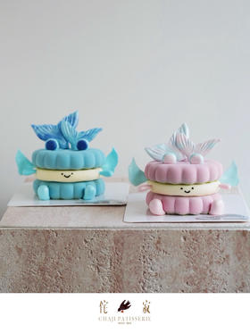 双鱼座慕斯(很小）（翻糖比较沉，收到尽快食用）