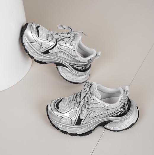 西村名物2025年春季新款舒适增高超轻厚底百搭老爹鞋X25AM15501 商品图5