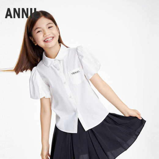 女童翻领短袖上衣夏季新款安奈儿童装EG521168 商品图2
