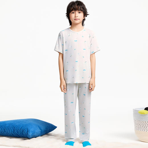 男童短袖莫代尔家居服套装夏季新款安奈儿童装JB521055 商品图3