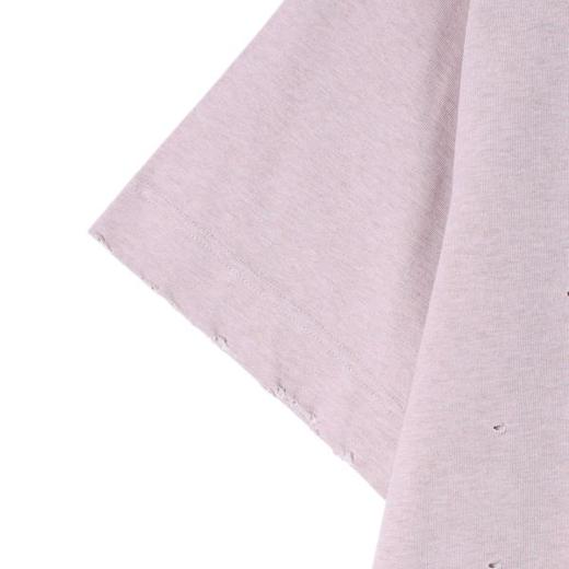 86165夏季新款时尚个性韩版纯色破洞圆领短袖T恤情侣潮流小众设计上衣 商品图4