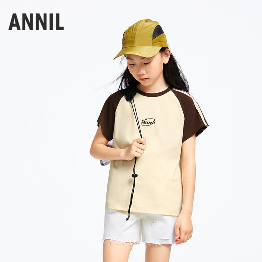 女童圆领短袖针织衫夏季新款安奈儿童装EG521164 商品图1