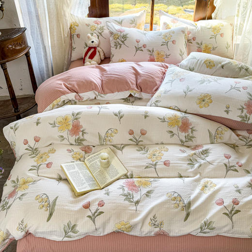 红豆品牌旗下相思豆系列【A类可裸睡竺纱棉四件套】享受视觉的美感，A类母婴级，⁡真的巨巨巨软糯   沉浸式入睡 商品图2