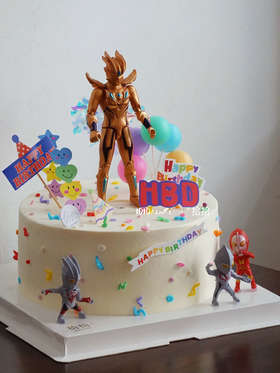 「黄金赛罗·奥特曼超人」100%动物奶油（附图8寸·提前6小时预订）