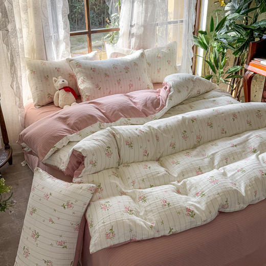 红豆品牌旗下相思豆系列【A类可裸睡竺纱棉四件套】享受视觉的美感，A类母婴级，⁡真的巨巨巨软糯   沉浸式入睡 商品图6