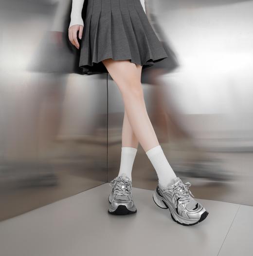 西村名物2025年春季新款舒适增高超轻厚底百搭老爹鞋X25AM15501 商品图2