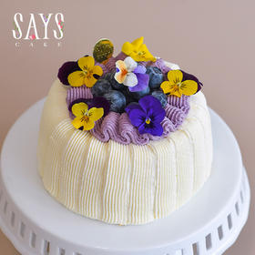 甜梦蓝莓花篮戚风