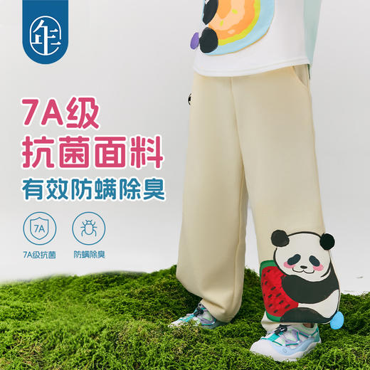 年衣童装男女童裤子2025年春季新款大童儿童运动裤休闲裤卡通卫裤盼达果园长裤 商品图1