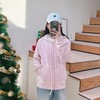 2025春季新款粉色减龄连帽卫衣高级感盐系做旧宽松上衣 商品缩略图0