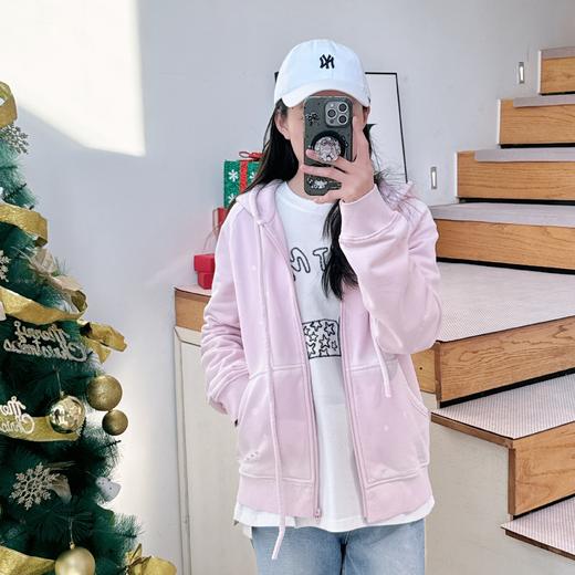 2025春季新款粉色减龄连帽卫衣高级感盐系做旧宽松上衣 商品图3