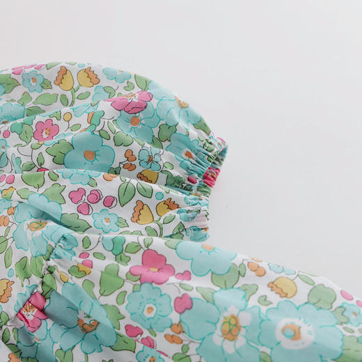 【马克珍妮 芦芙系列】夏装新款 女童花卉泡泡袖连衣裙220317 商品图3