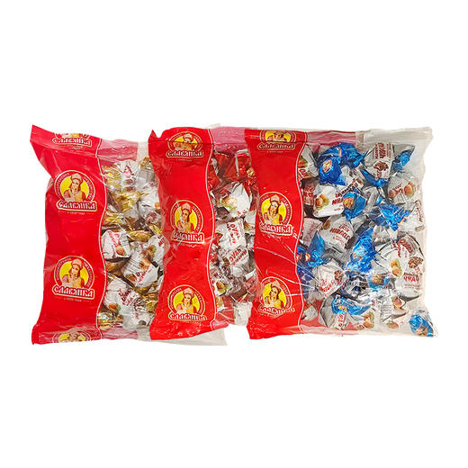 俄罗斯进口slavyanka椰子味I 奶油味I 巧克力味榛子夹心糖500g 商品图5