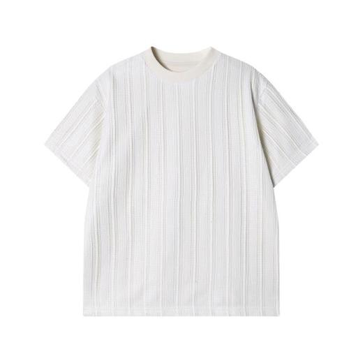 25AS350夏季新款时尚个性立体竖条纹显瘦休闲百搭通勤套头宽松圆领上衣 商品图1