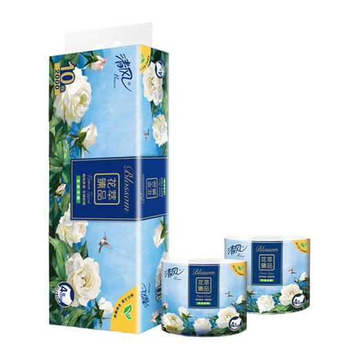 清风牌花萃有芯10卷卷筒卫生纸2000g 【原生木浆】 商品图7