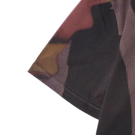 T2605夏季新款时尚个性美式抽象撞色圆领短袖T恤小众设计高级感上衣 商品图4