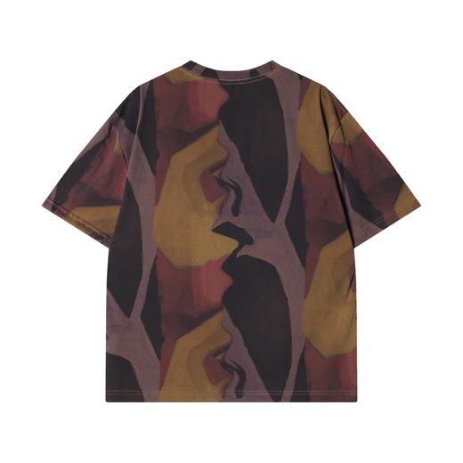 T2605夏季新款时尚个性美式抽象撞色圆领短袖T恤小众设计高级感上衣 商品图5