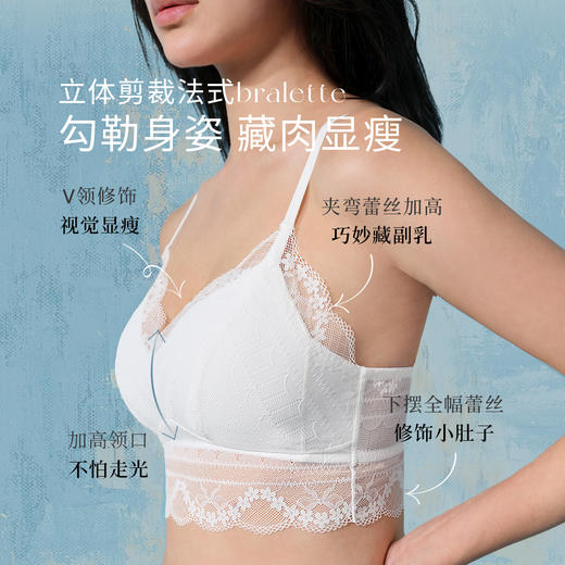 【积分兑换】风铃吊带无钢圈三角杯舒适承托蕾丝大胸显小女士文胸 商品图2