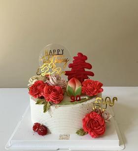 韩式裱花过寿蛋糕